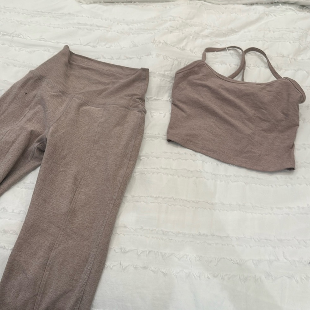 Beyond Yoga cami and matching high waisted flare pants